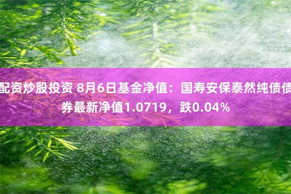 配资炒股投资 8月6日基金净值：国寿安保泰然纯债债券最新净值1.0719，跌0.04%