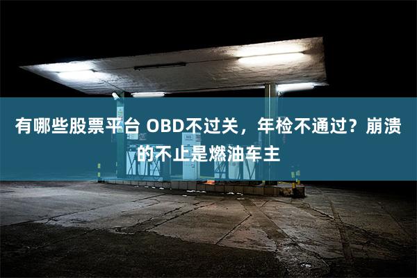 有哪些股票平台 OBD不过关，年检不通过？崩溃的不止是燃油车主