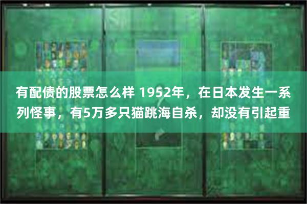 有配债的股票怎么样 1952年，在日本发生一系列怪事，有5万多只猫跳海自杀，却没有引起重